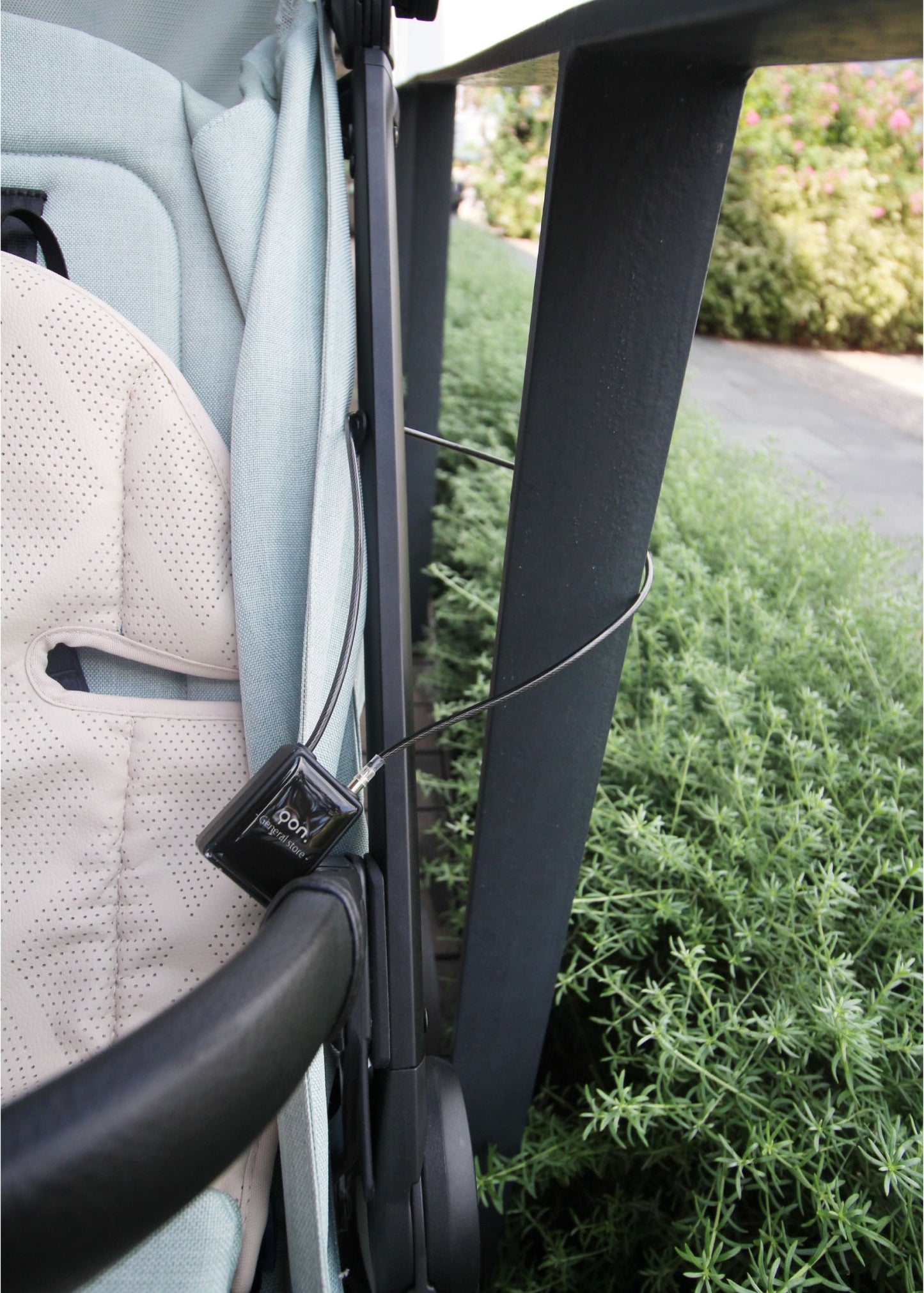 ベビーカーロック ponpy ベビーカー盗難防止 チェーン長さ50cm